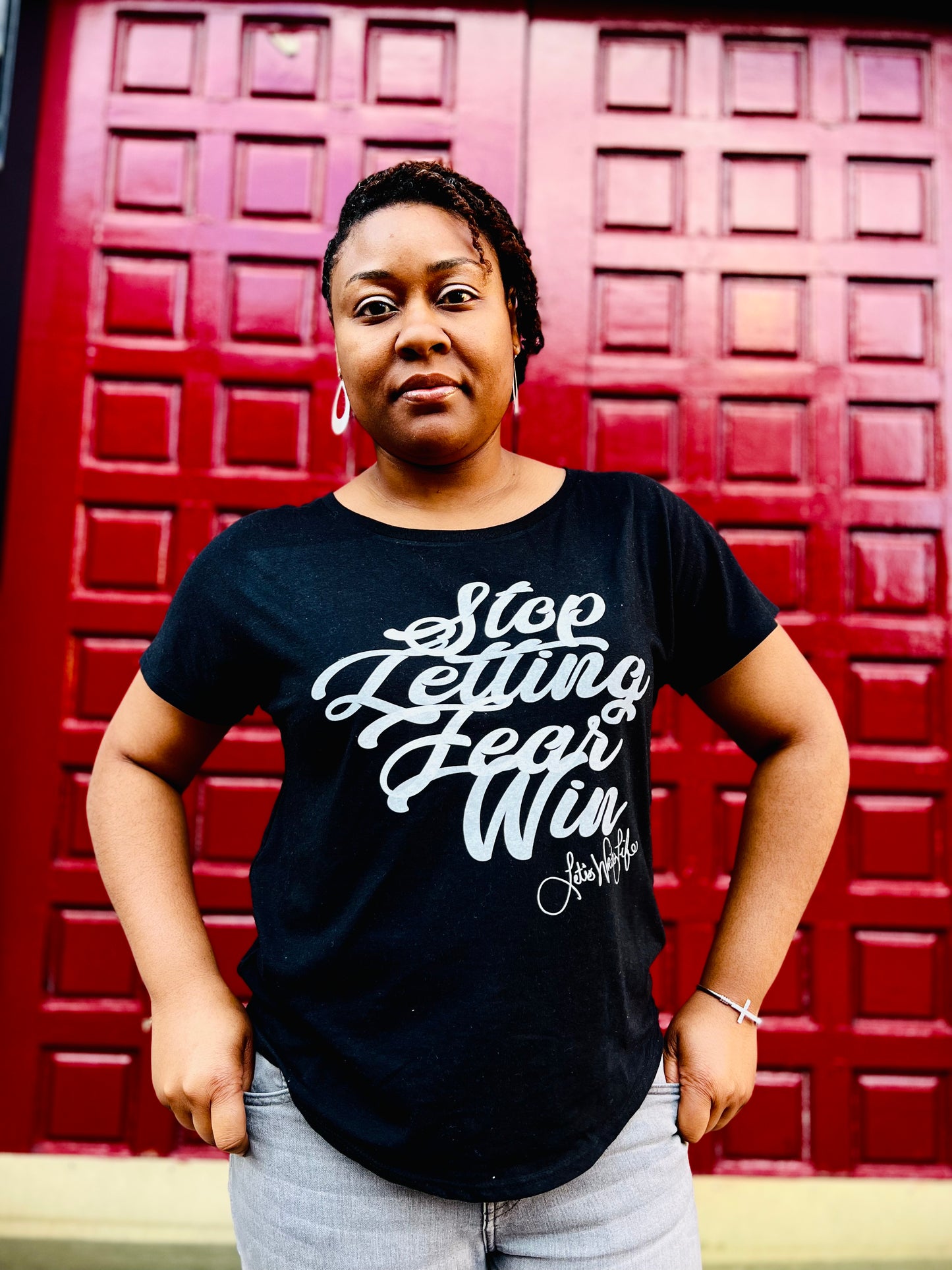 Stop Letting Fear Win (Black Relaxed T-shirt)