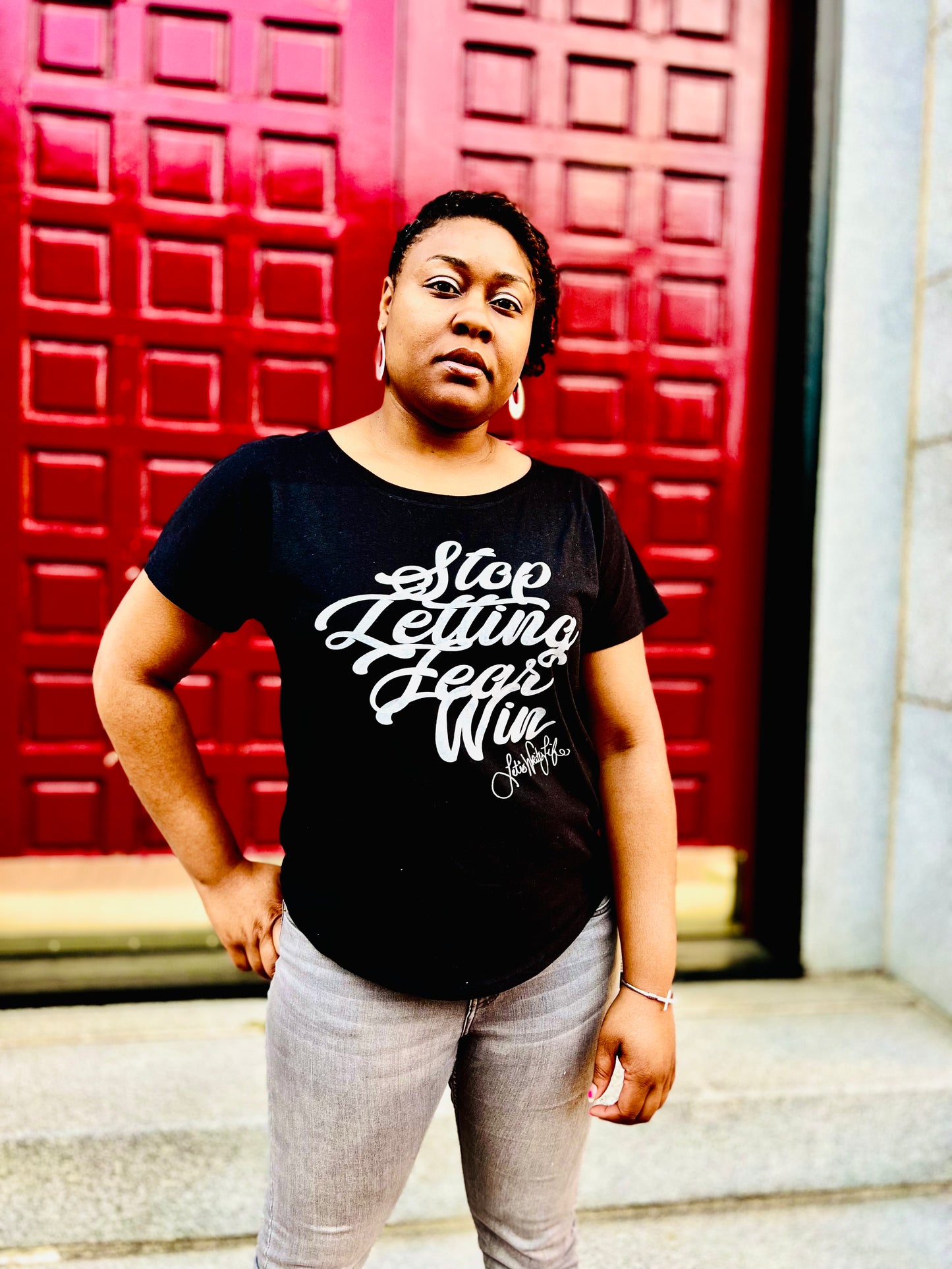 Stop Letting Fear Win (Black Relaxed T-shirt)