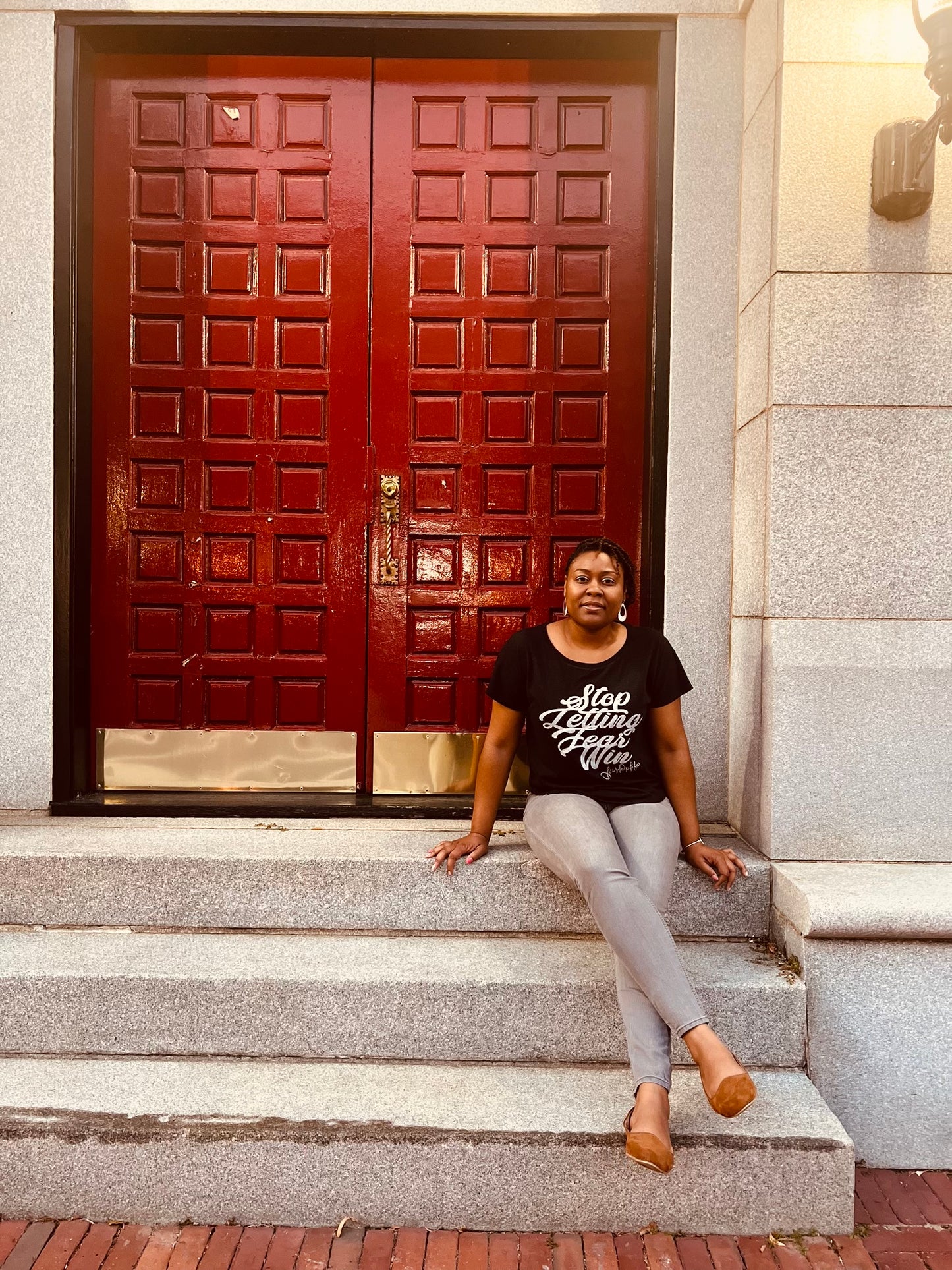 Stop Letting Fear Win (Black Relaxed T-shirt)