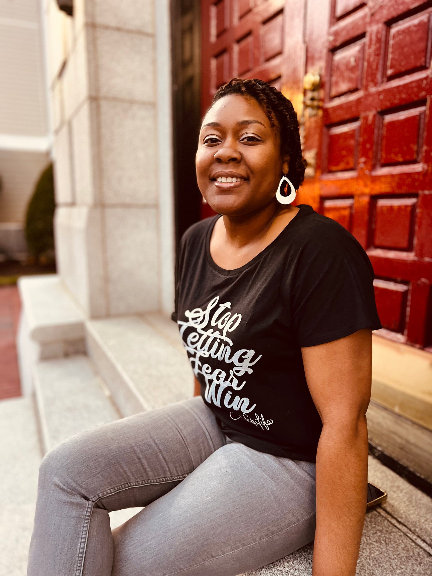 Stop Letting Fear Win (Black Relaxed T-shirt)
