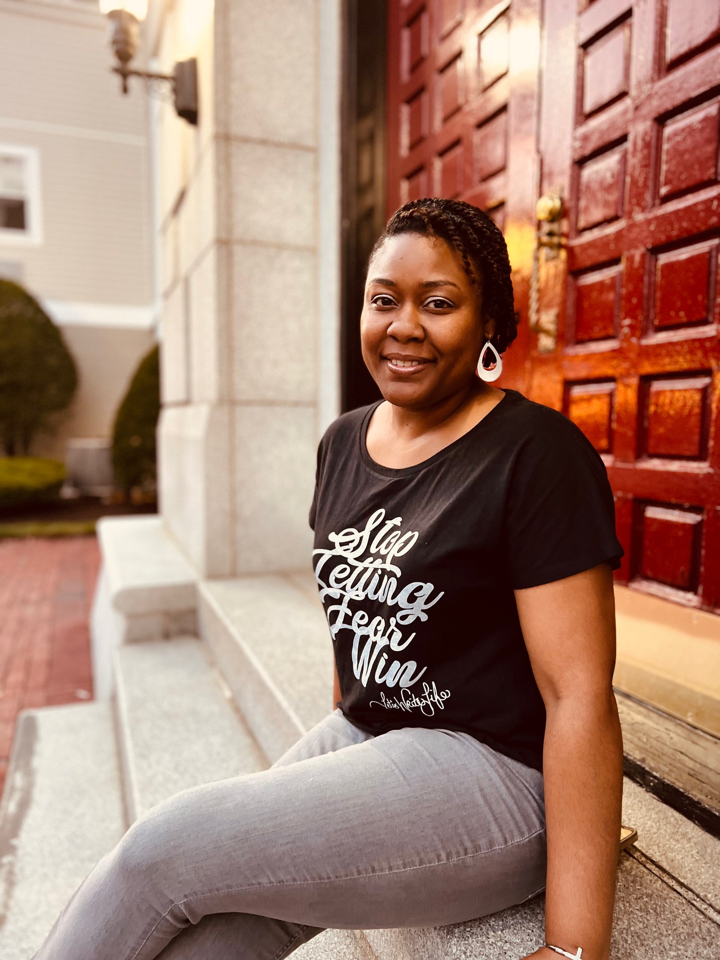 Stop Letting Fear Win (Black Relaxed T-shirt)