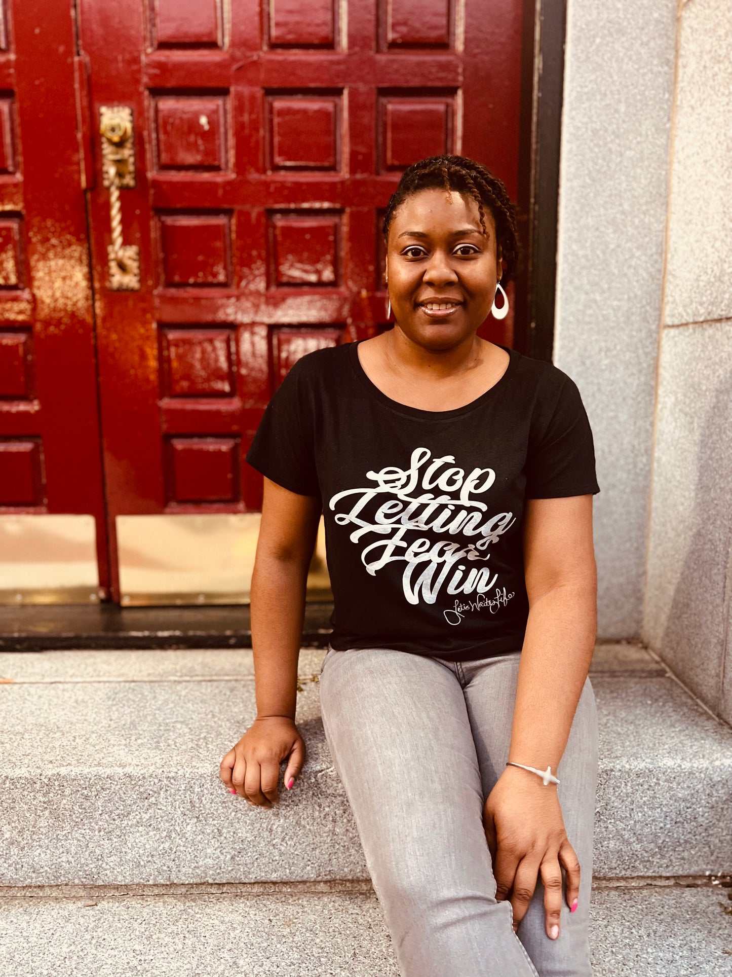 Stop Letting Fear Win (Black Relaxed T-shirt)